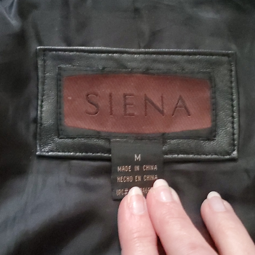 Siena black leather jacket, size M - Picture 3 of 3